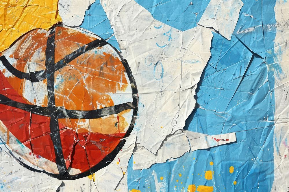 Basketball art abstract painting.