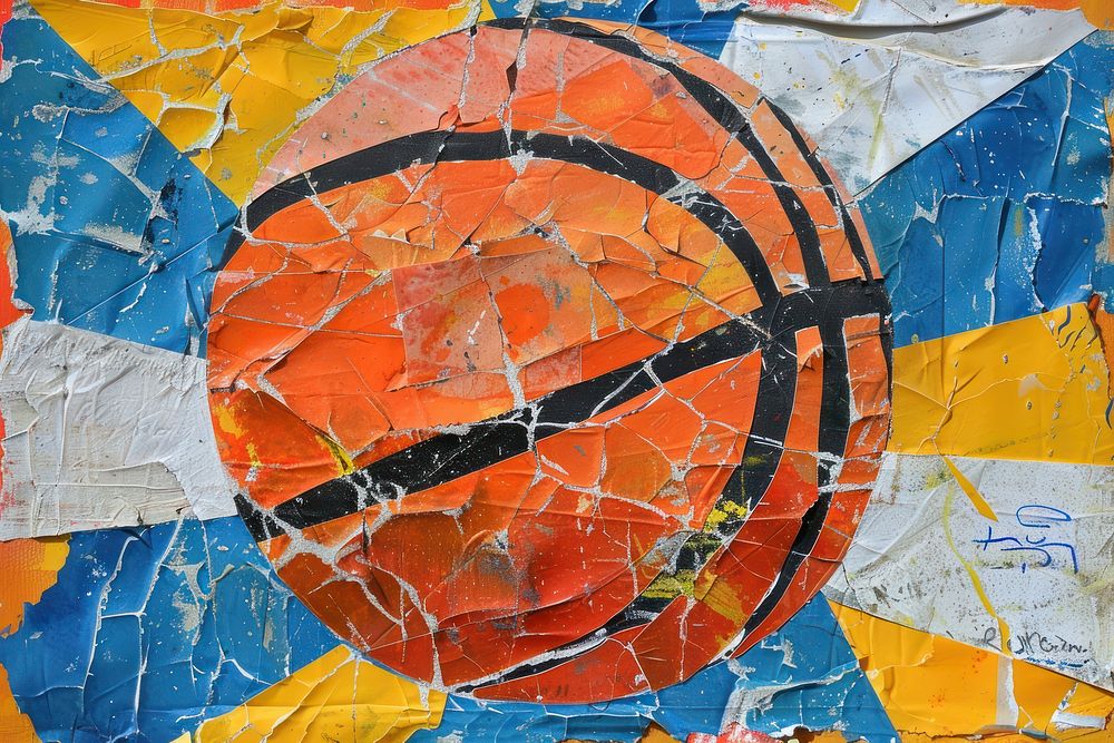Basketball art abstract painting.