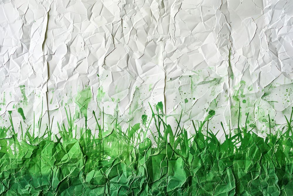 Grass field paper art abstract.