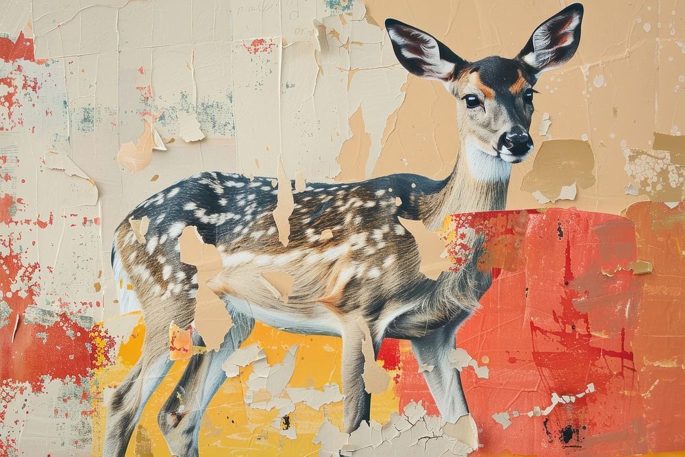 Deer art wildlife painting.