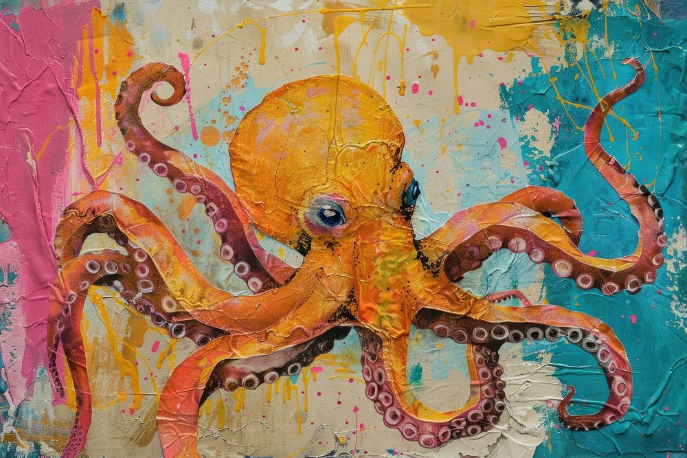 Octopus octopus art painting.