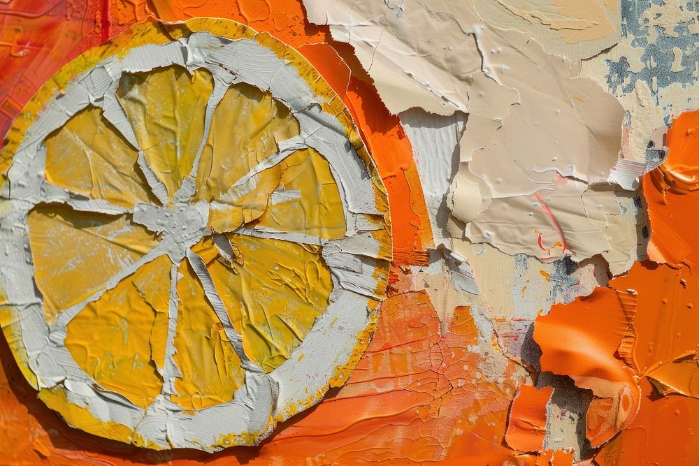 Orange lemon art painting architecture.