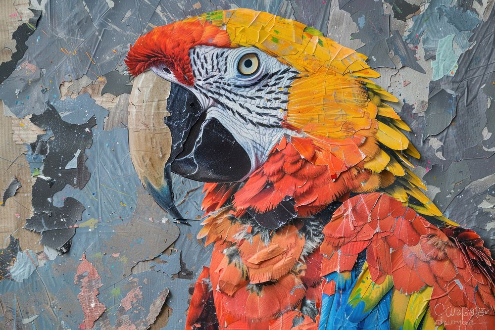 Macaw art animal parrot.