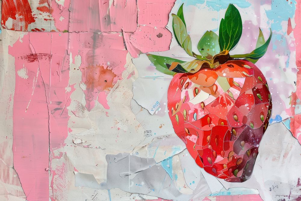 Strawberry art painting fruit.