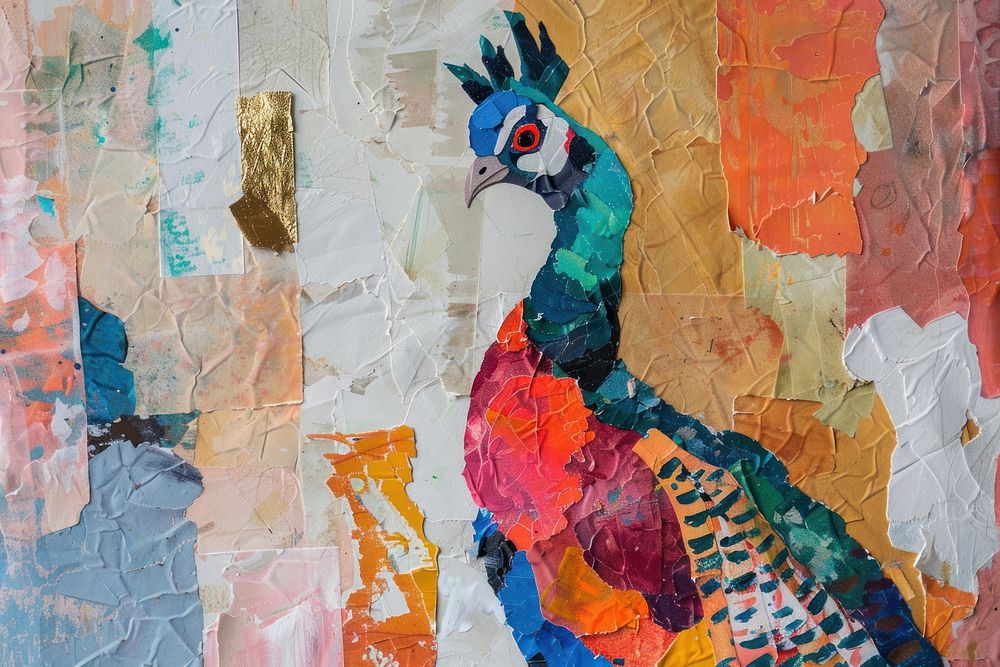 Peafowl bird art painting representation.