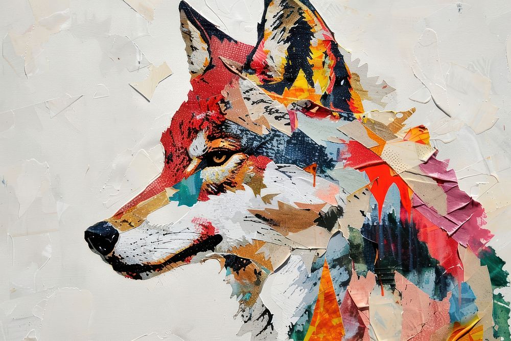 Wolf art painting animal.