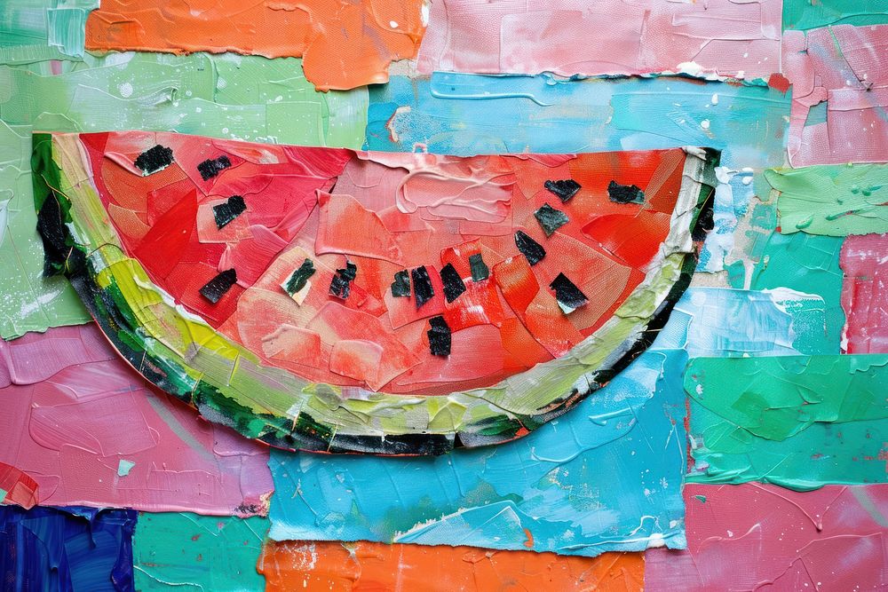 Watermelon art painting fruit.
