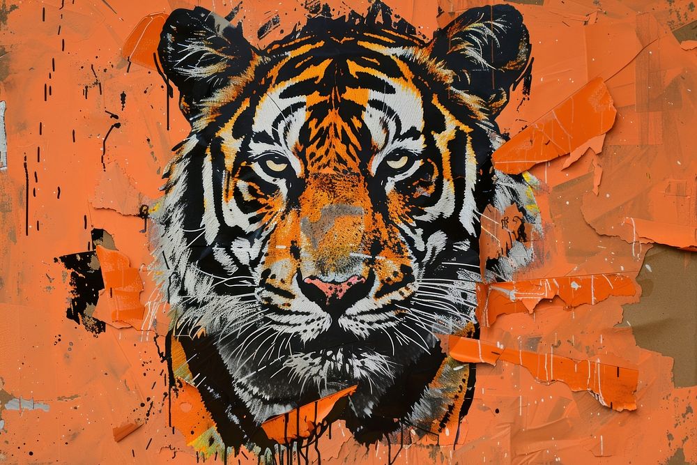 Tiger art wildlife painting.