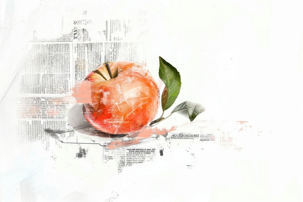 Painting apple fruit peach.