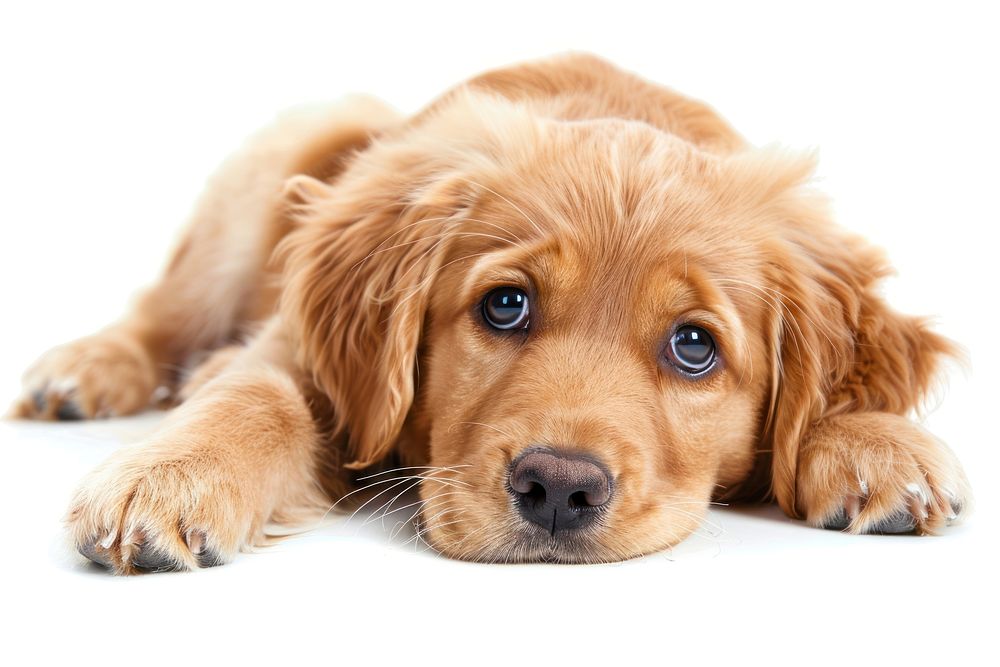Sad baby golden dog mammal animal puppy.