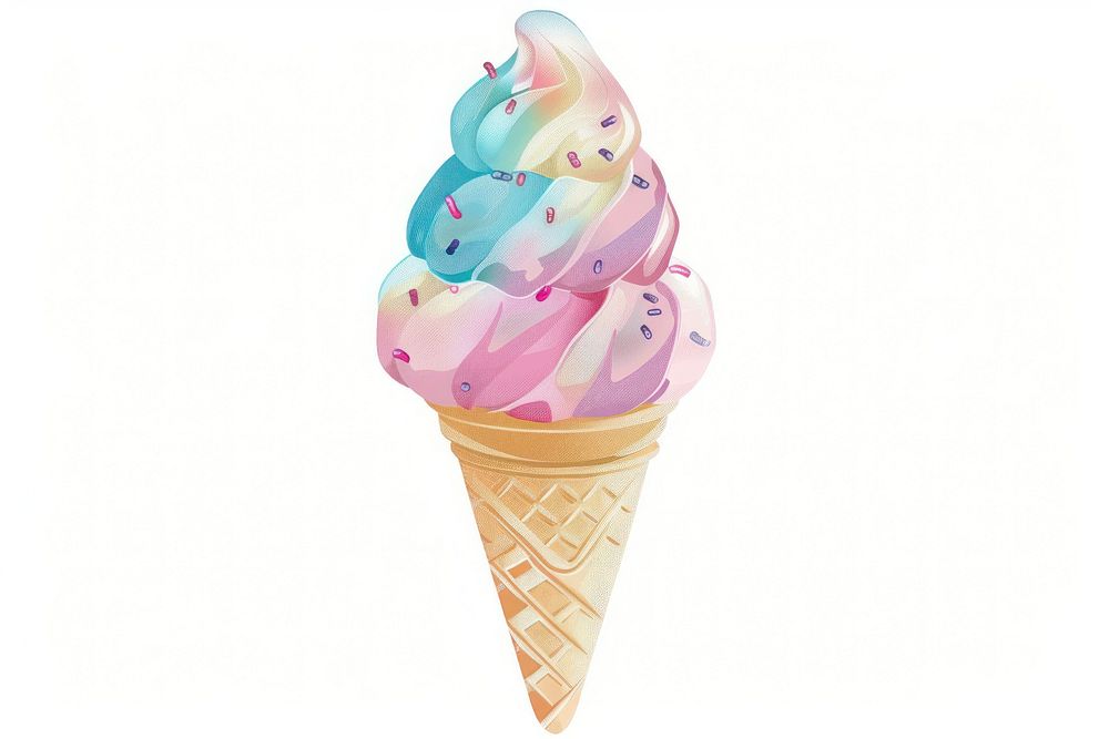 A ice cream dessert food white background.