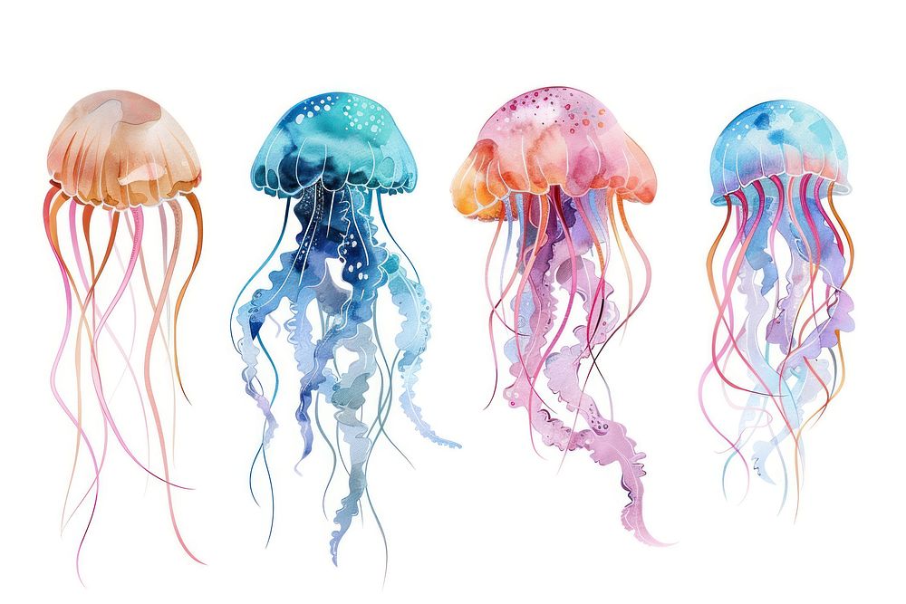 Jellyfish animal white background invertebrate.