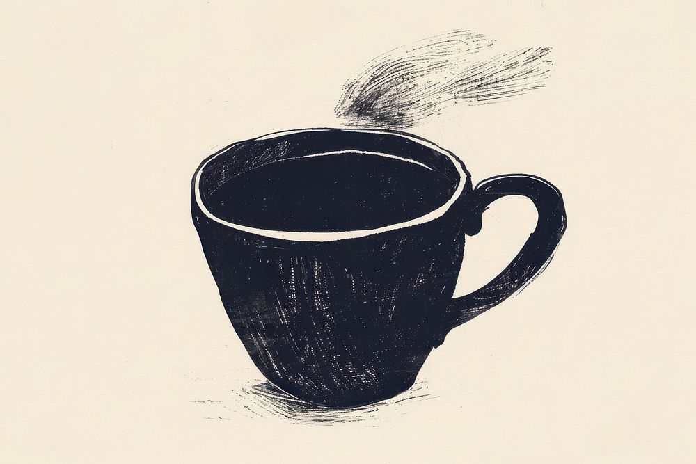 Hot drink drawing coffee sketch.