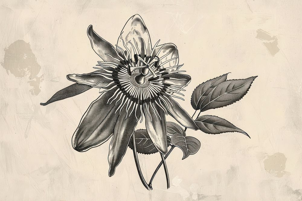 Passion flower art drawing nature.