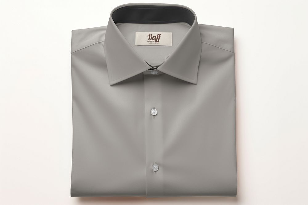 Folded gray shirt label mockup psd