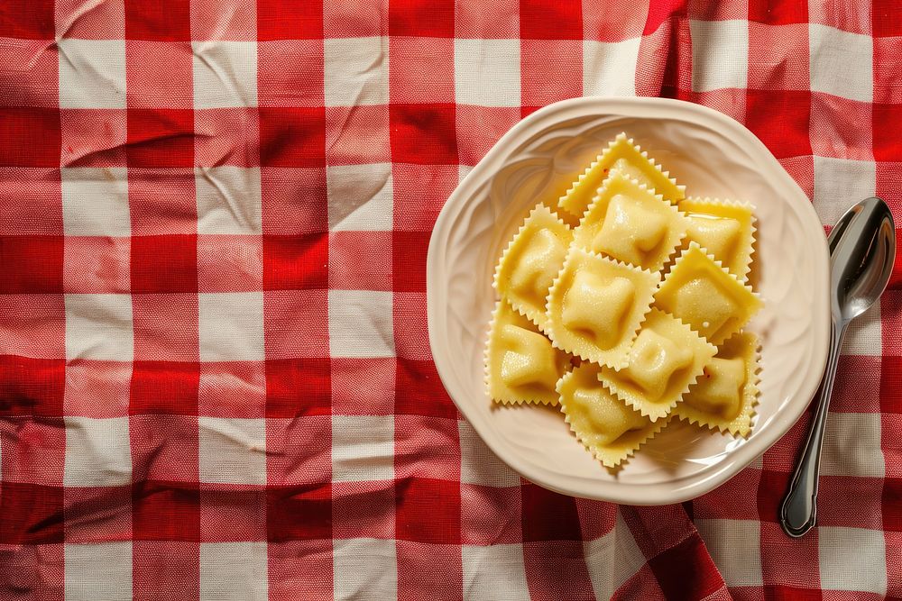 Ravioli tablecloth ravioli pasta.
