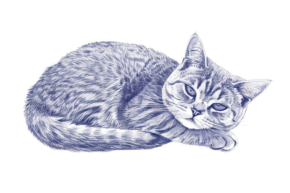 Vintage drawing american shorthair cats animal mammal sketch.