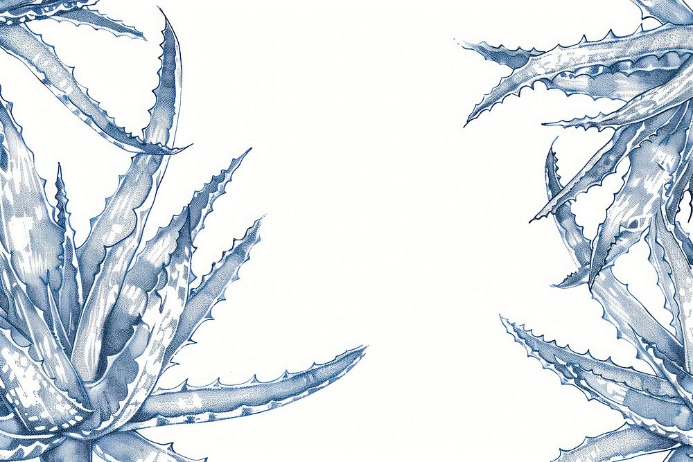 Vintage drawing aloe vera plants backgrounds copy space creativity.