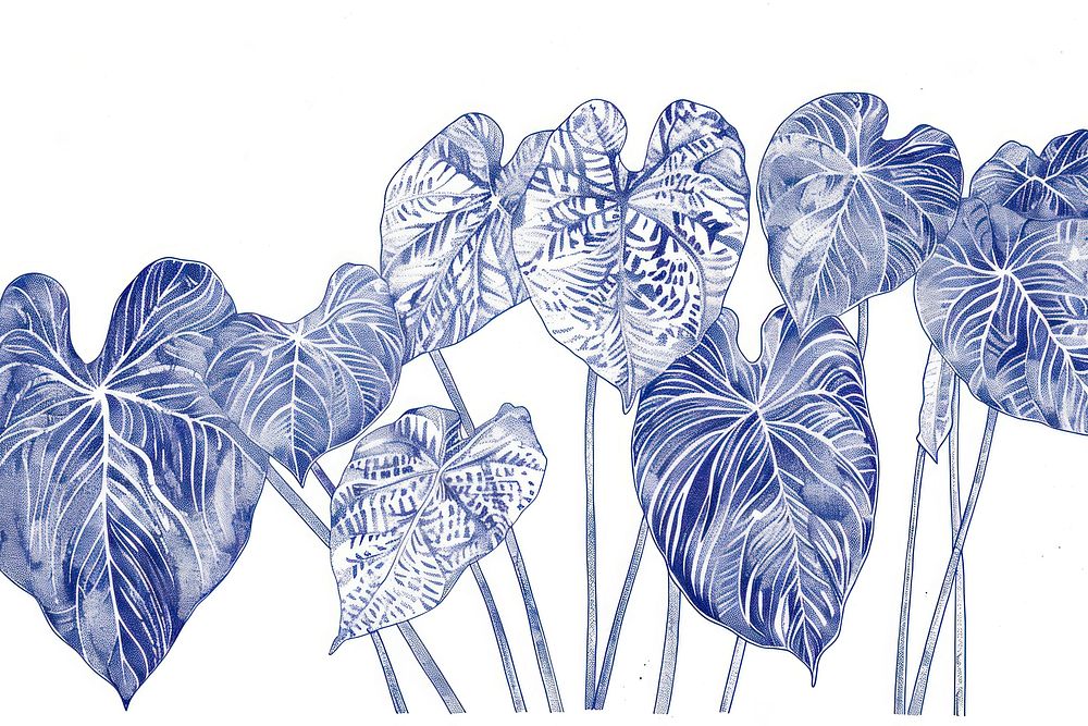 Vintage drawing philodendrons sketch plant | Free Photo Illustration ...