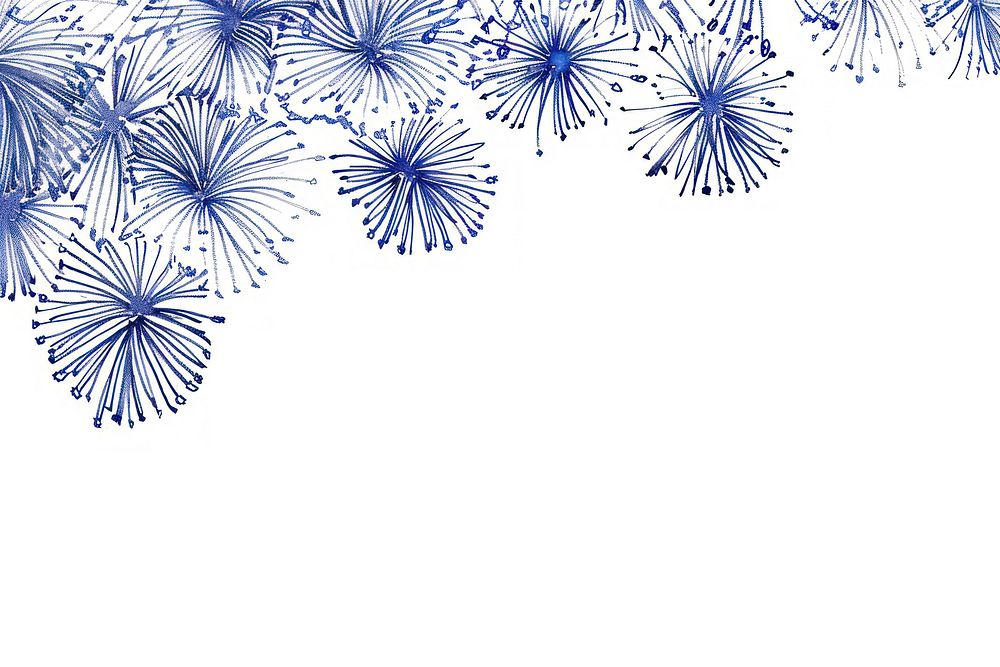 Vintage drawing fireworks pattern paper blue.
