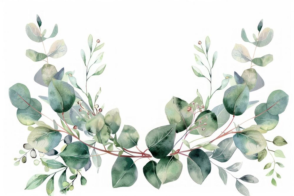 Eucalyptus floral wreath pattern plant leaf.