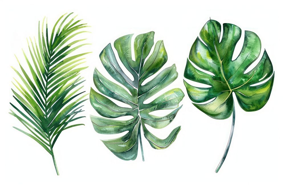 Tropical plants backgrounds leaf white background.