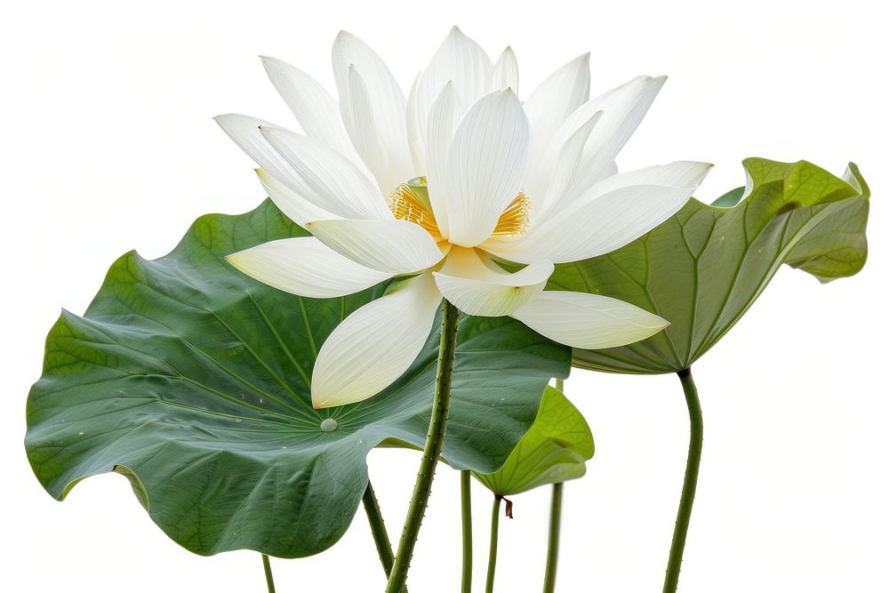 White lotus flower plant petal.
