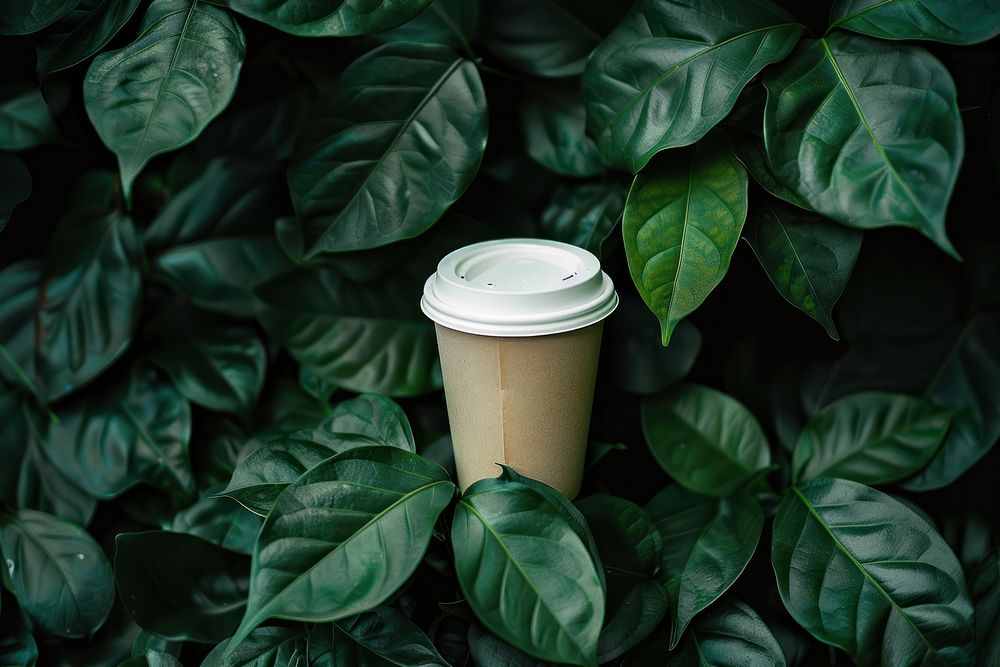 To go coffee cup drink plant green.