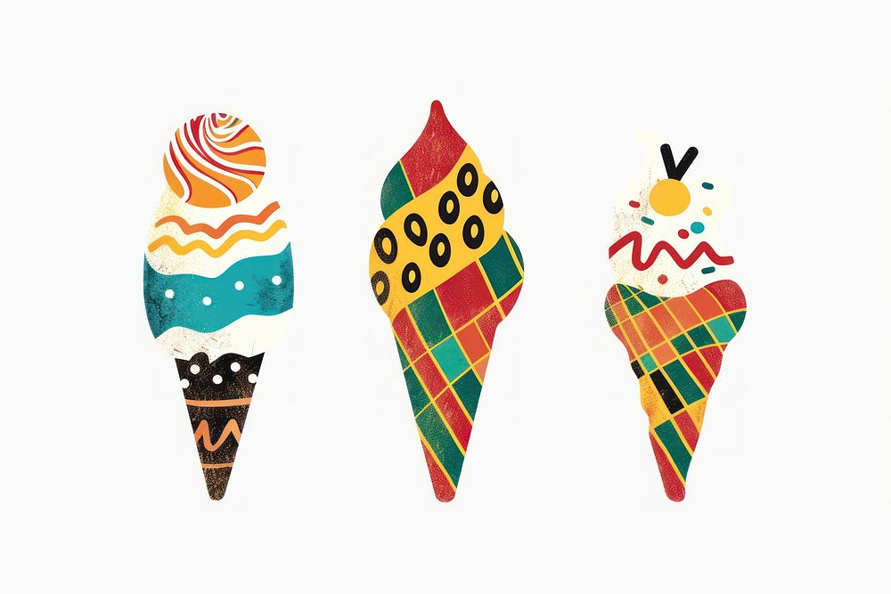 Vector a ice cream impressionism dessert food cone.