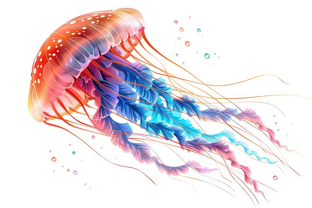 Vector a jellyfish impressionism animal invertebrate zooplankton.