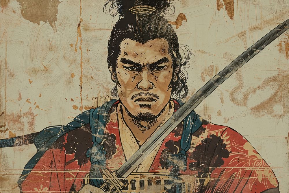Portrait samurai art architecture.