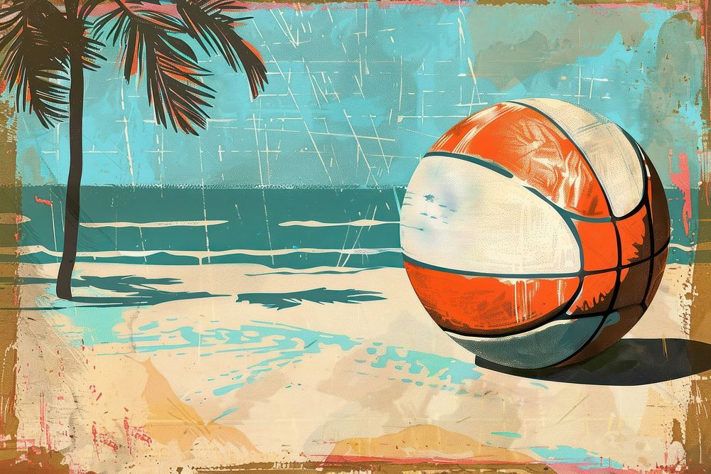Ball volleyball painting art.