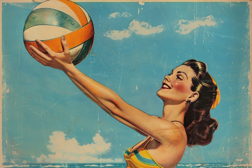 Volleyball painting sports adult.