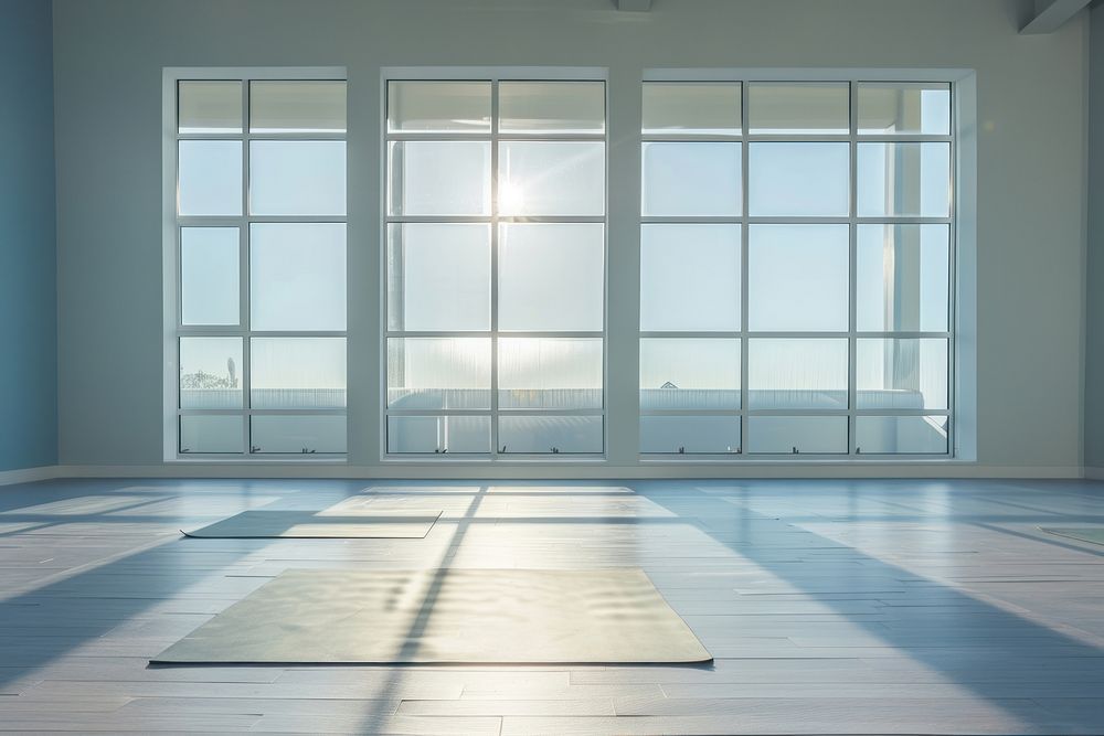 Yoga room flooring window yoga.