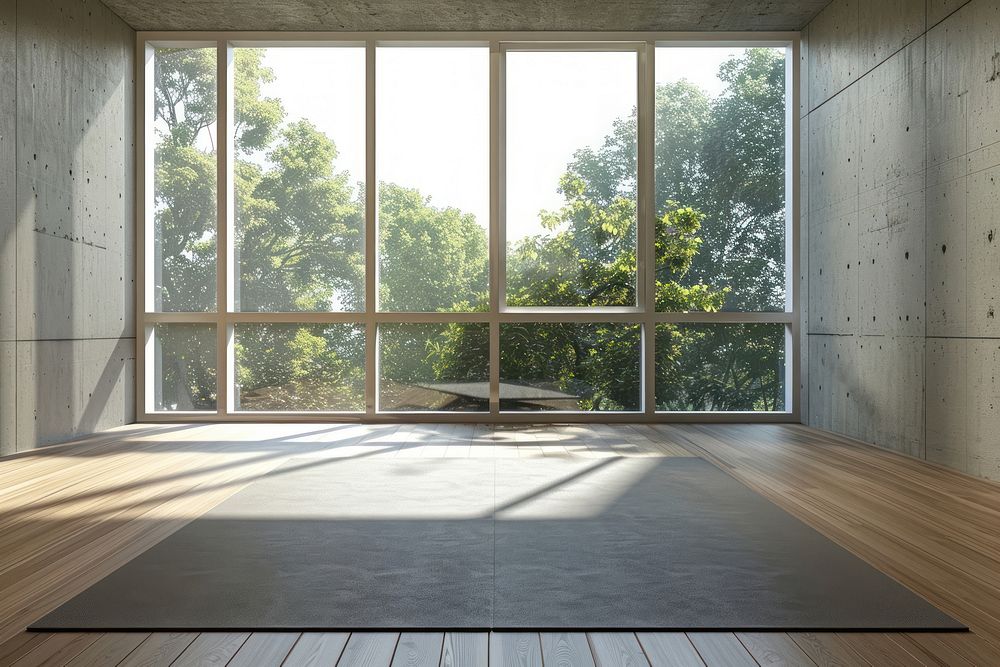 Yoga room flooring window yoga.