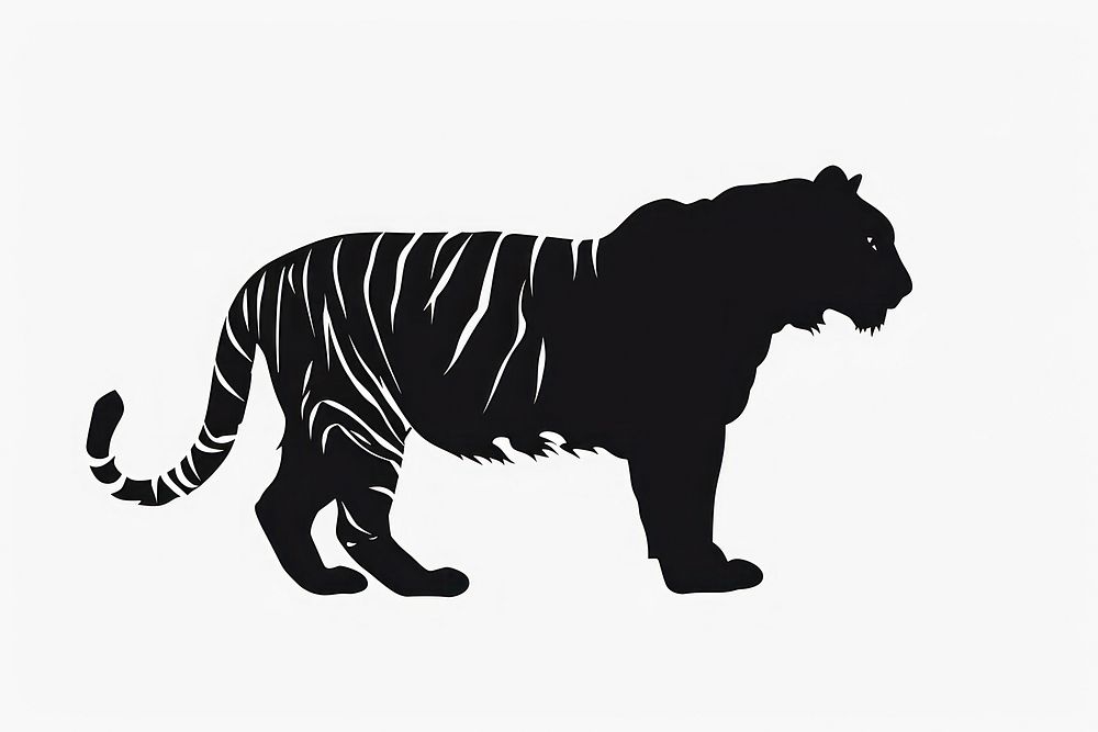Tiger silhouette wildlife stencil panther.