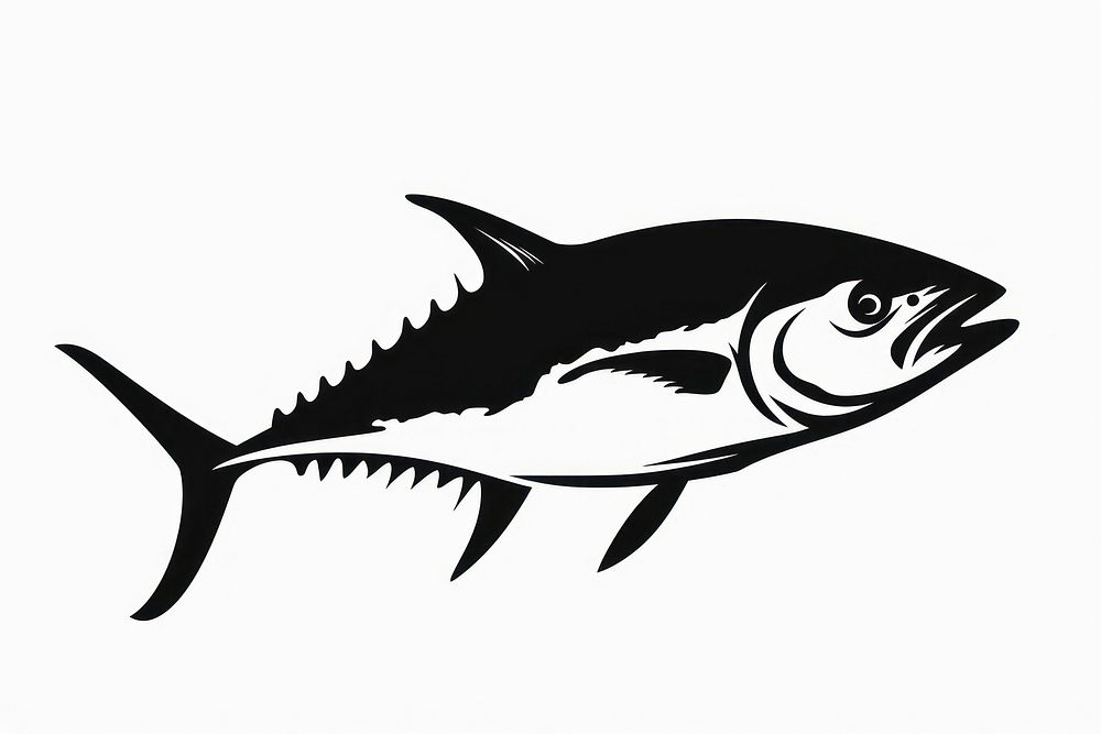 Tuna fish silhouette stencil animal bonito.