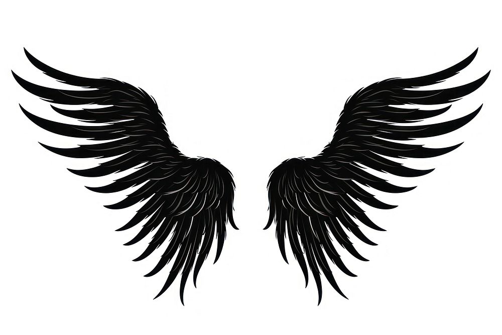 Wings silhouette clip art symbol animal emblem.