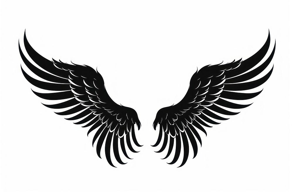 Wings silhouette clip art vulture animal symbol.