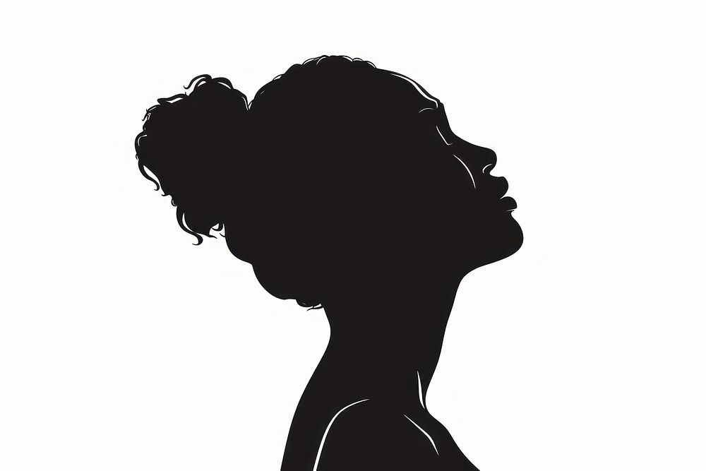 Crying woman silhouette clip art adult black white background.