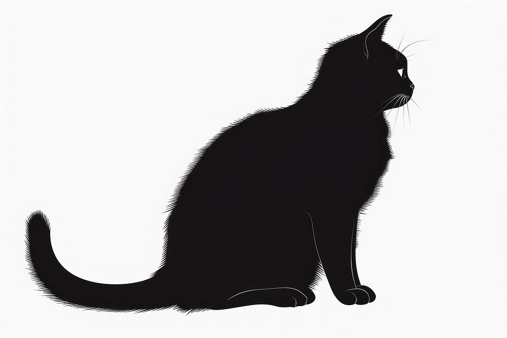 British shorthair cat silhouette clip art animal mammal black.