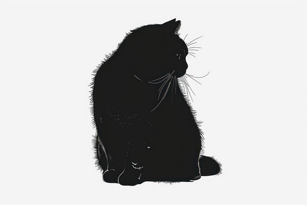 British shorthair cat silhouette clip art animal mammal black.