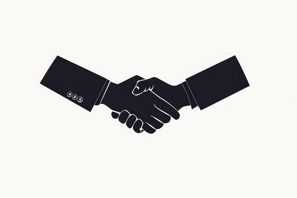 Business handshake silhouette clip art black agreement person.