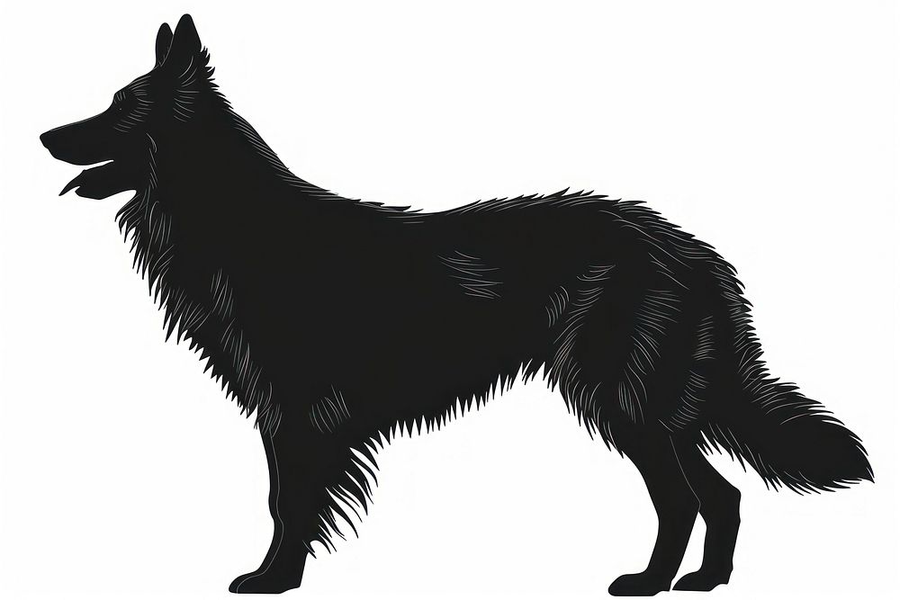 German shepher dog silhouette clip art mammal animal black.