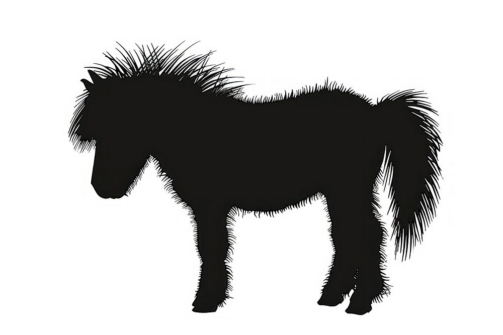 Mini shetland pony silhouette clip art mammal animal horse.