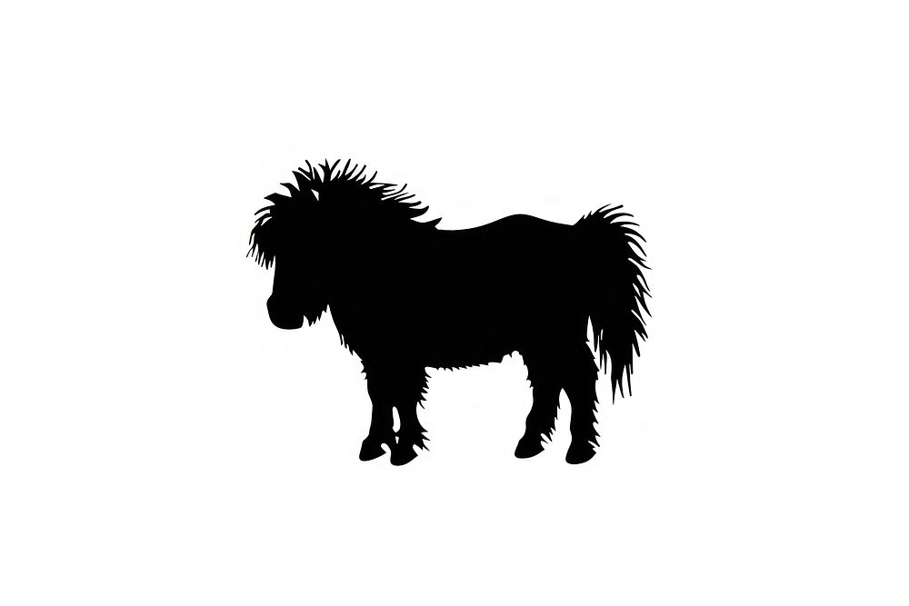 Mini shetland pony silhouette clip art mammal animal horse.