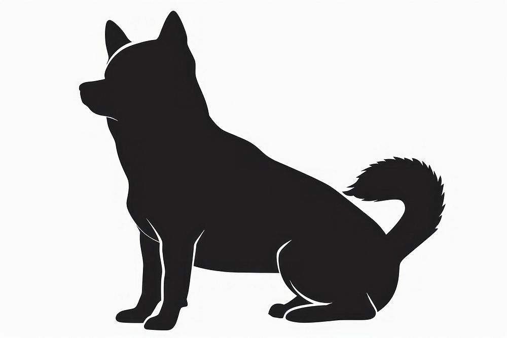 Shiba dog silhouette clip art mammal animal black.