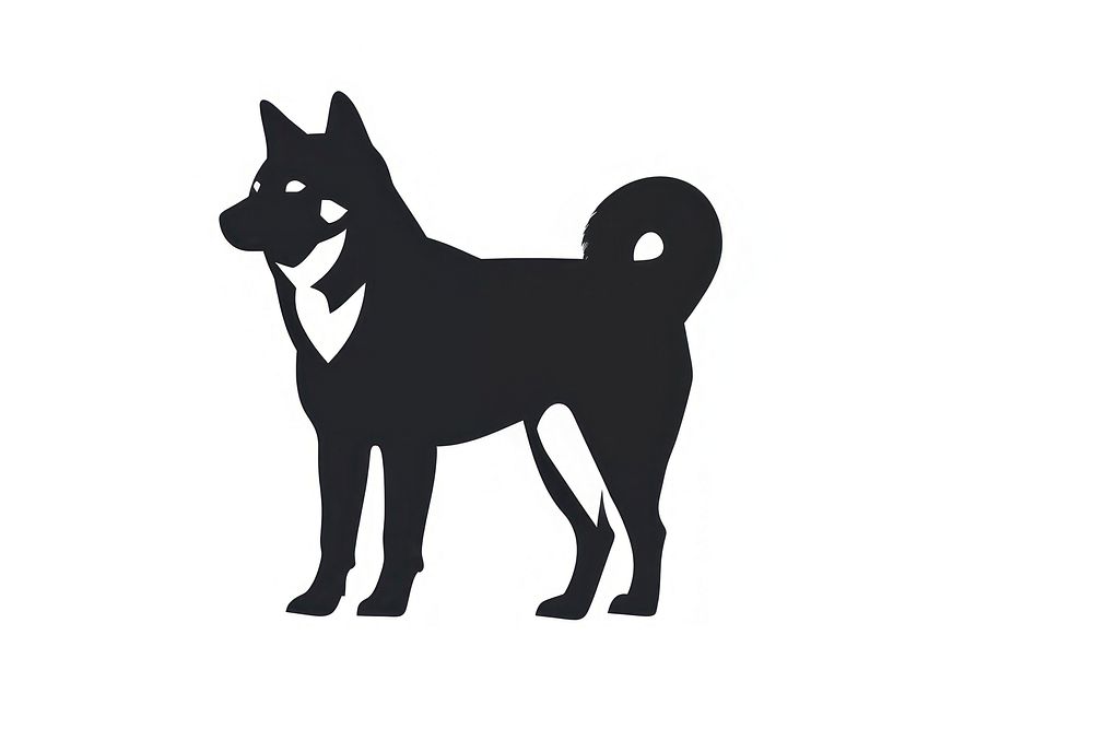 Shiba dog silhouette clip art mammal animal black.
