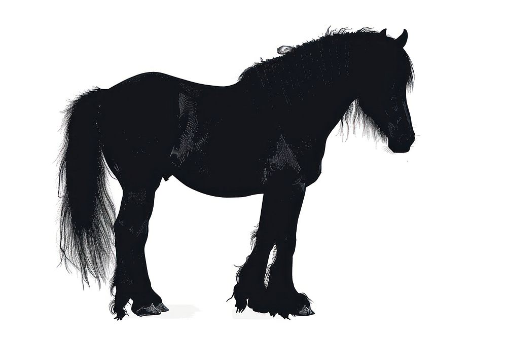 Shire horse silhouette clip art stallion mammal animal.