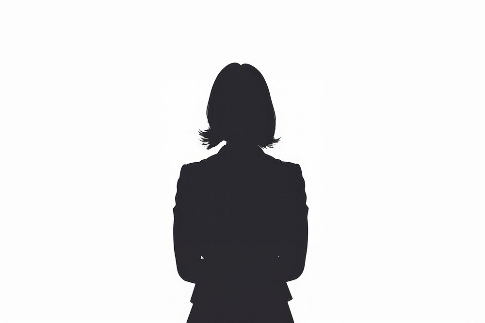 Businesswoman silhouette clip art adult black white background.